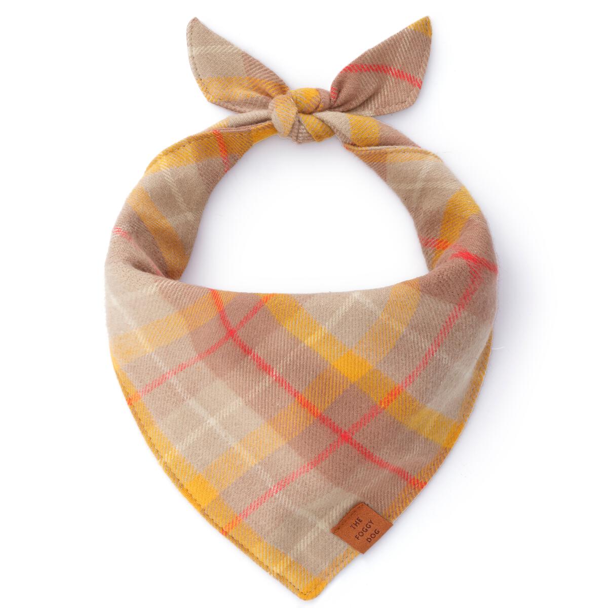Mustard Plaid Flannel Bandana