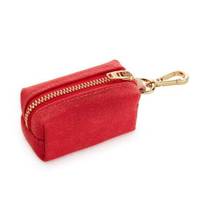 Poop pocket holder waxed ruby