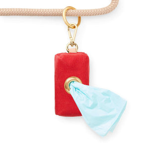 Poop pocket holder waxed ruby
