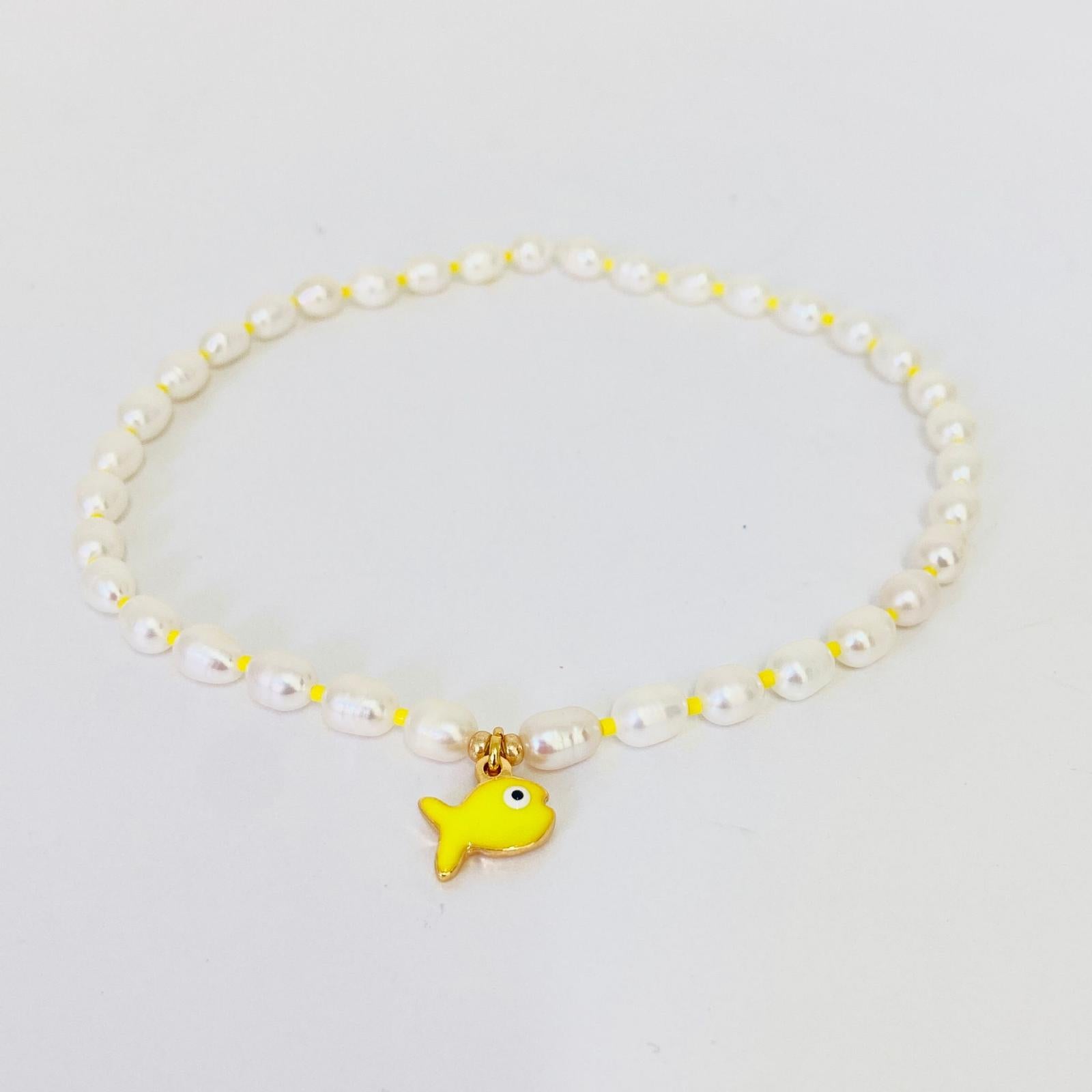 Fish necklace yellow