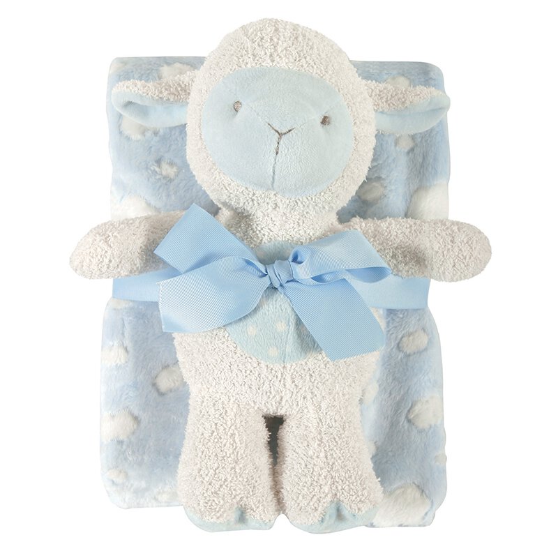 Blanket + toy puppy set - blue