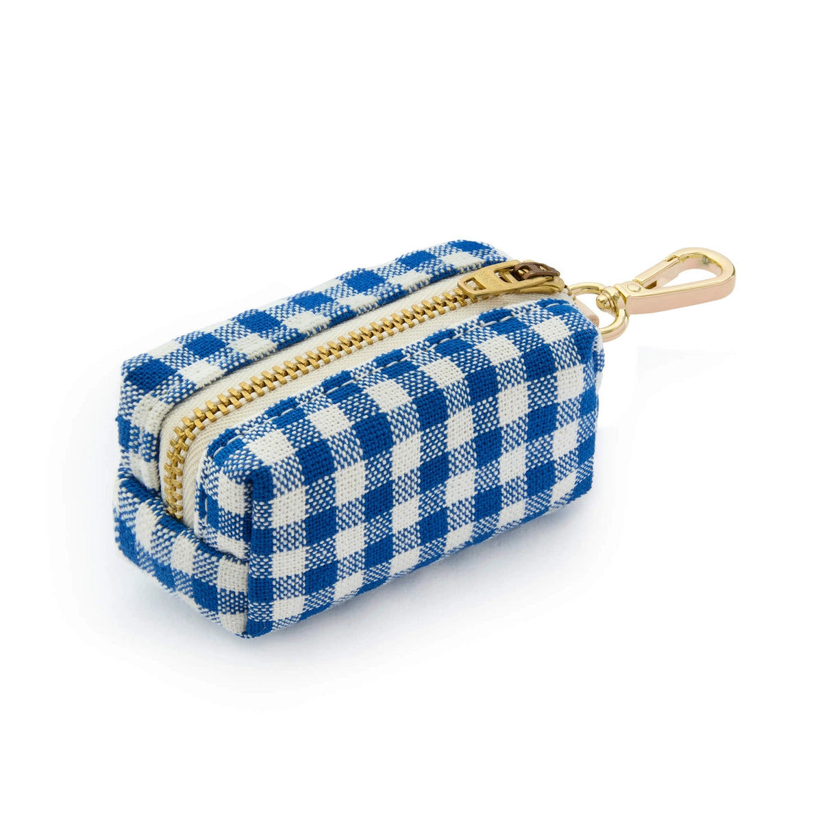 Gingham Blue Poop Pocket Holder