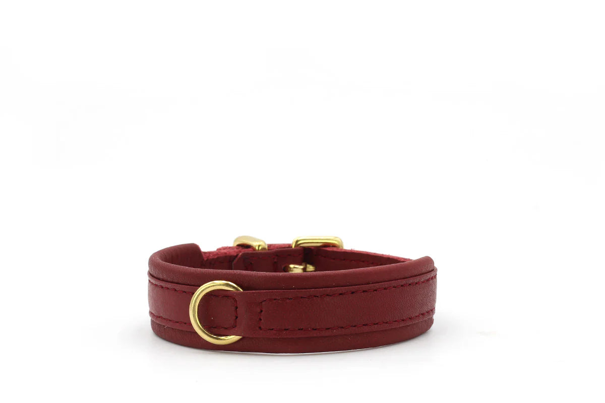 Burgundy Leather collar