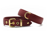 Collo in pelle bordeaux
