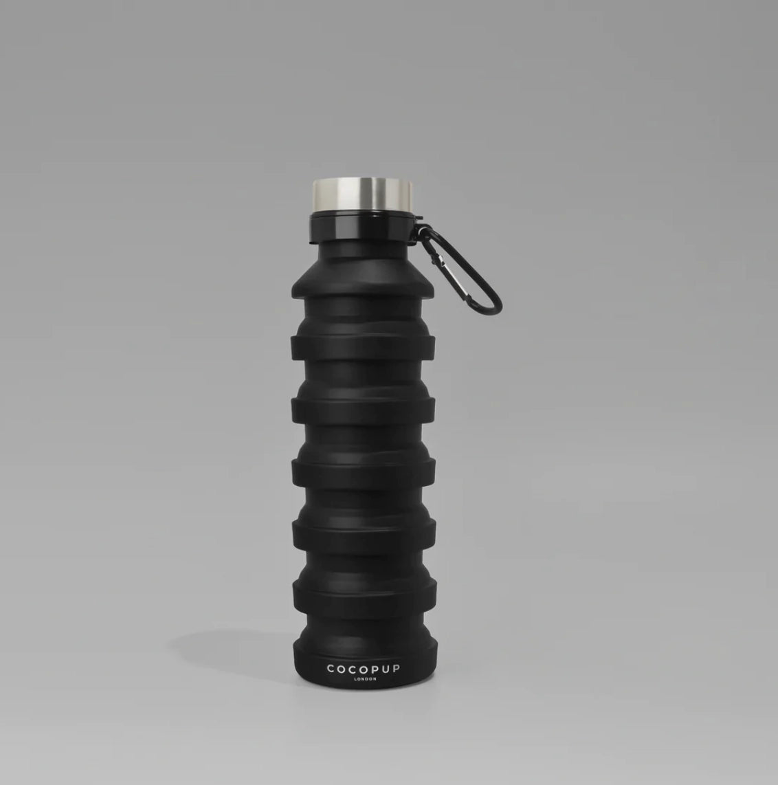 Bottiglia d'acqua pieghevole nero