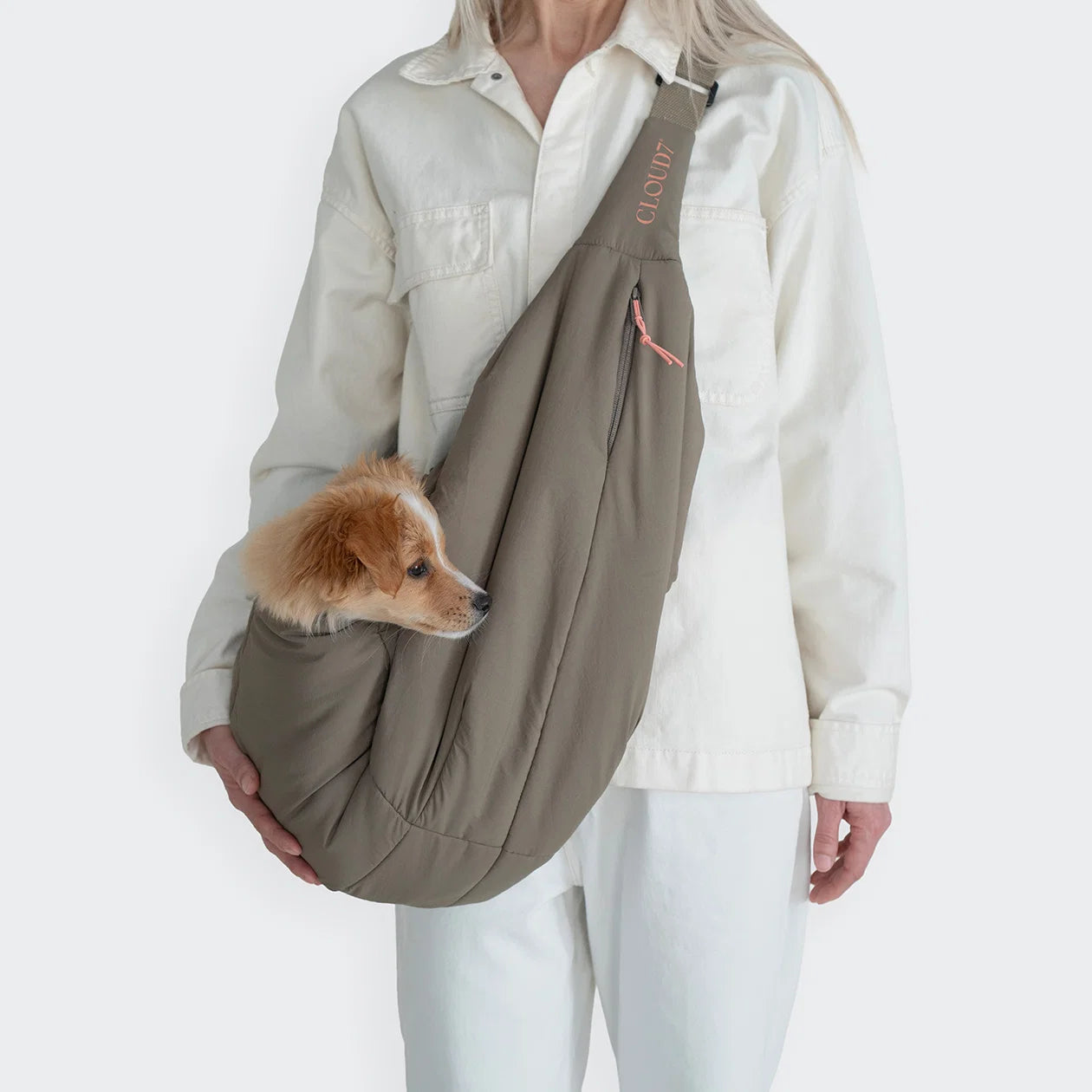 Sling bag Khaki / Peach