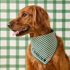 Gingham green bandana