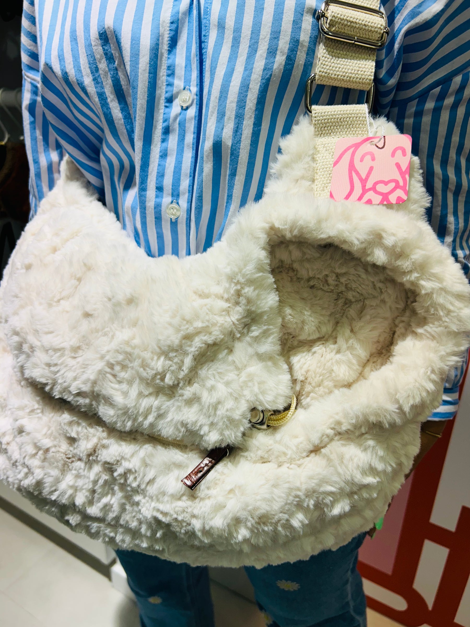 Peluche Paradise Carrying Bag - Cream Bear