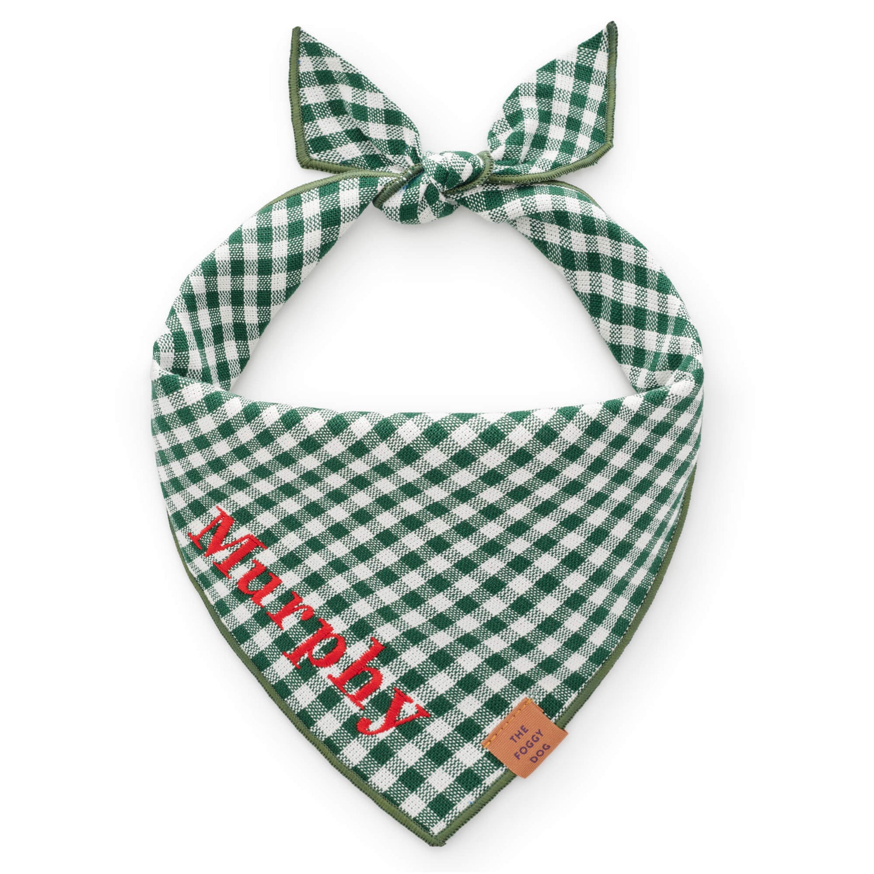Gingham green bandana