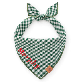 Gingham green bandana