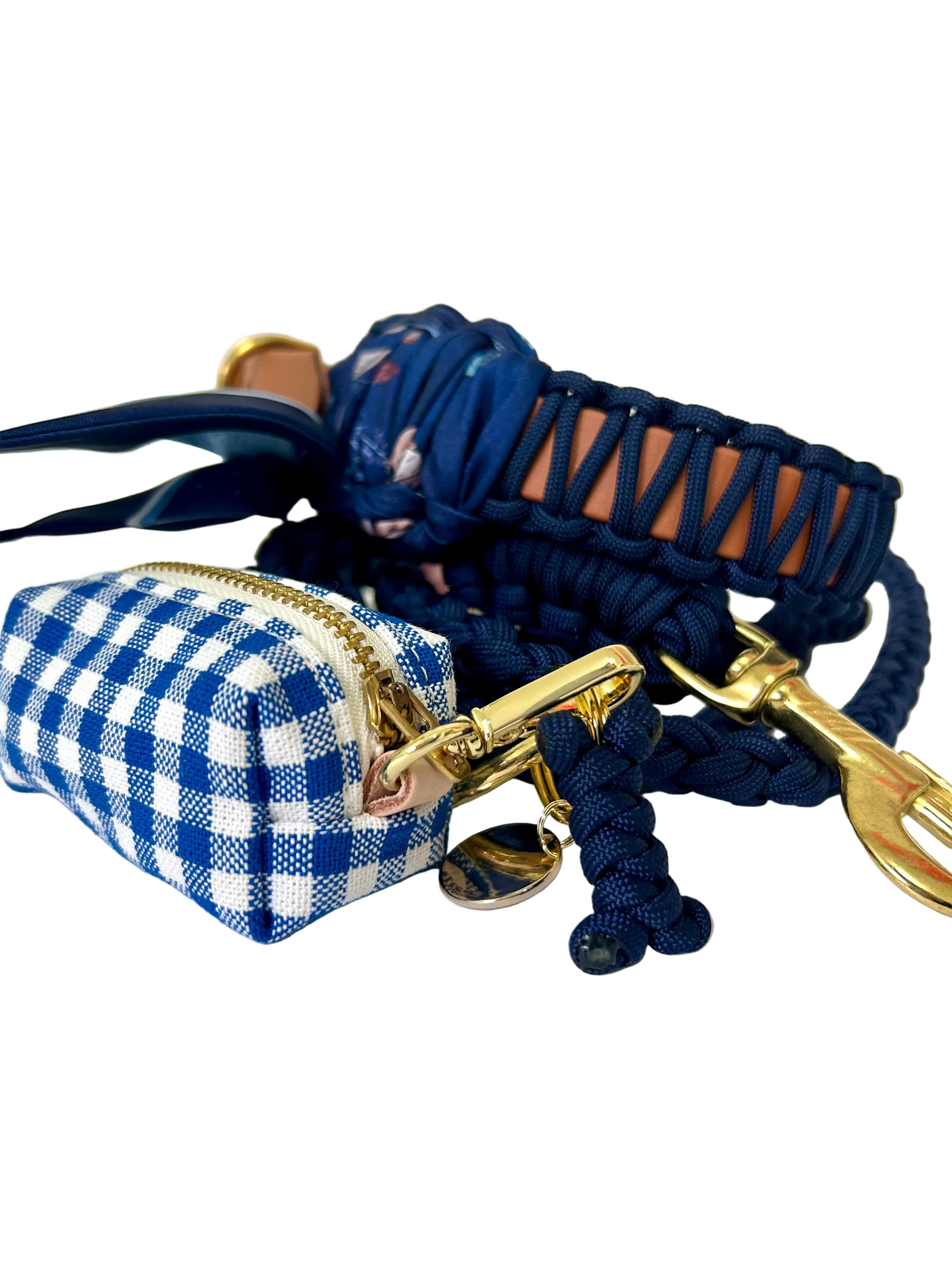 Gingham blue poepzakhouder