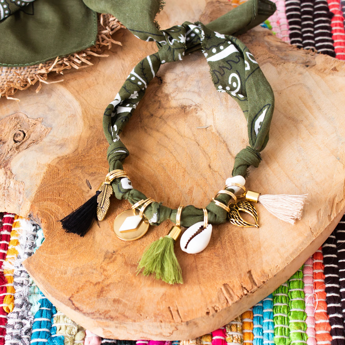 Bandana charm necklace