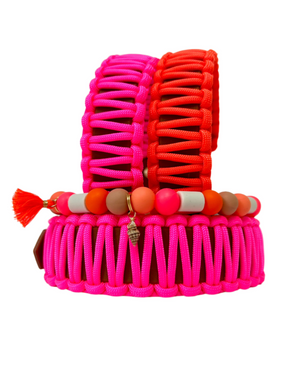 Collar classico arancione neon - Biothane Cognac
