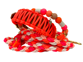 Collar classico arancione neon - Biothane Cognac