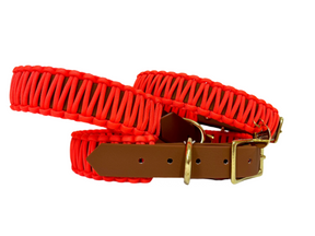Collar classico arancione neon - Biothane Cognac