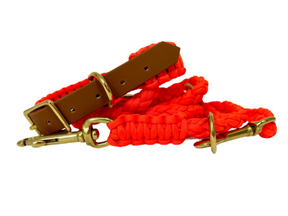 Collar classico arancione neon - Biothane Cognac
