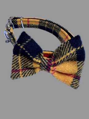 Tweed tartan yellow black collar