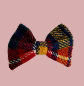 Tweed tartan noeud rouge jaune