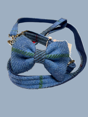 Ensemble tartan bleu en tweed