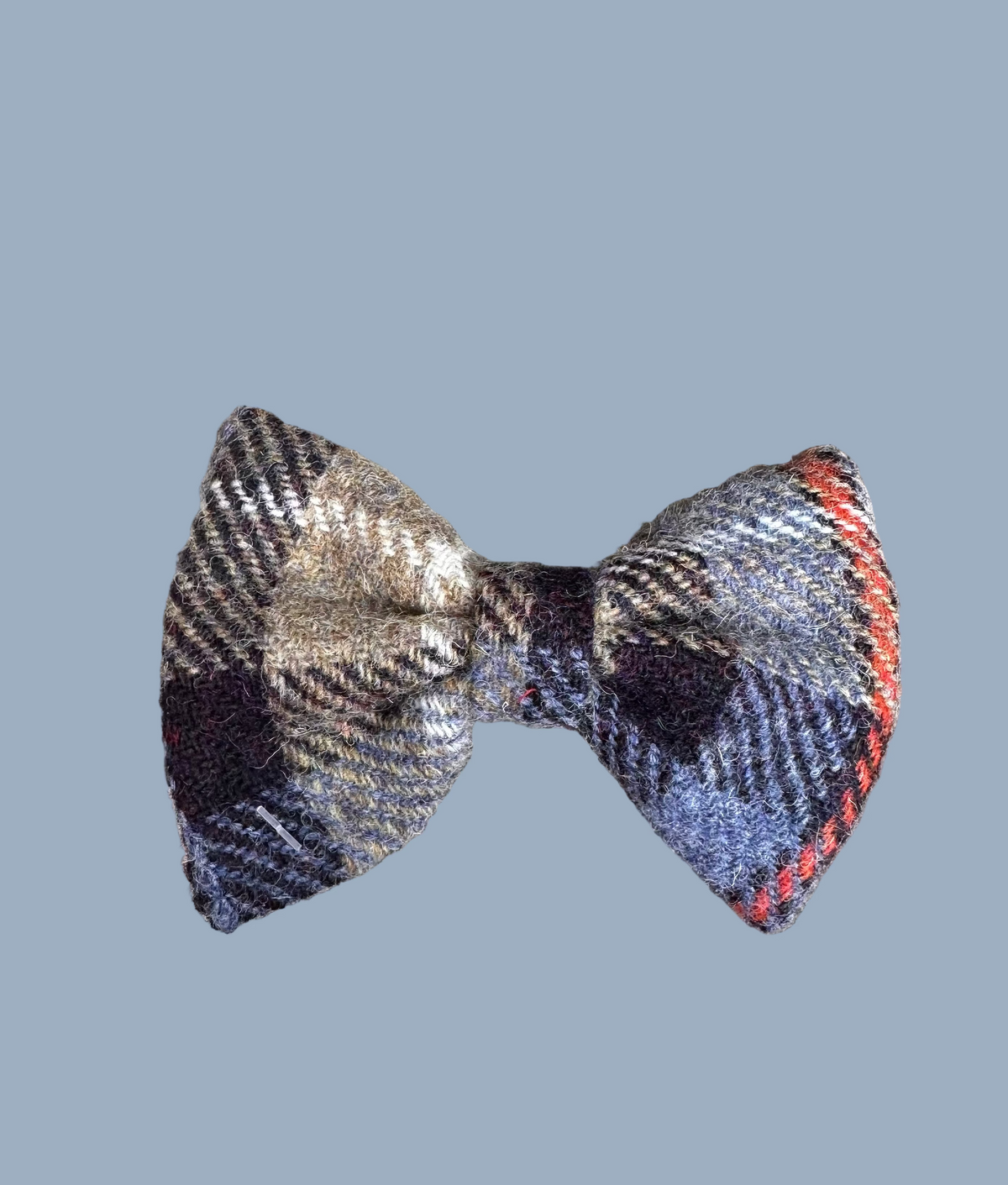 Tweed tartan blue beige strik