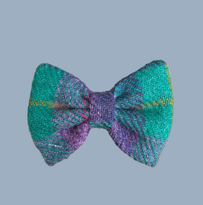 Noeud violet vert tartan tweed