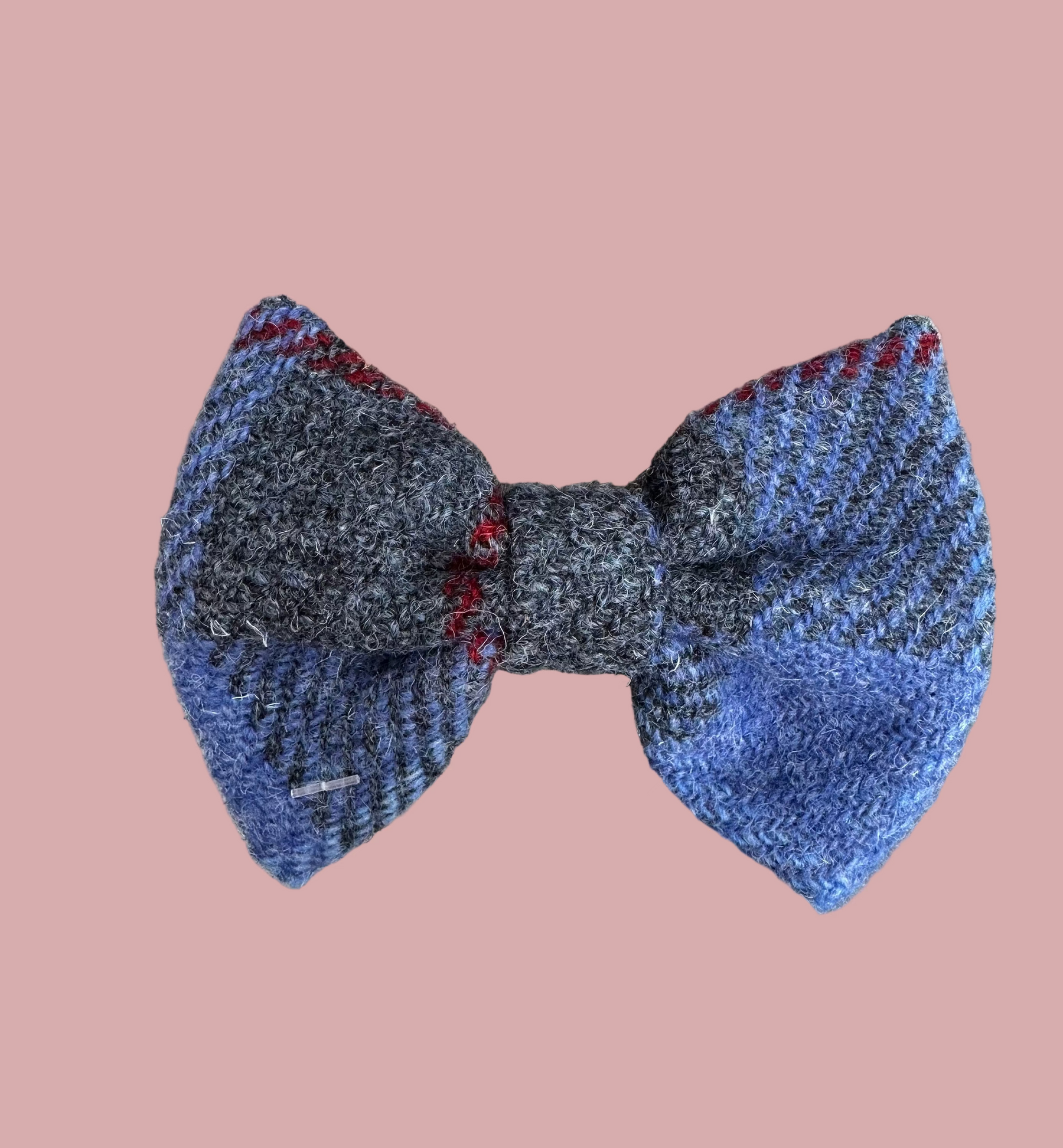 Tweed tartan blue bow