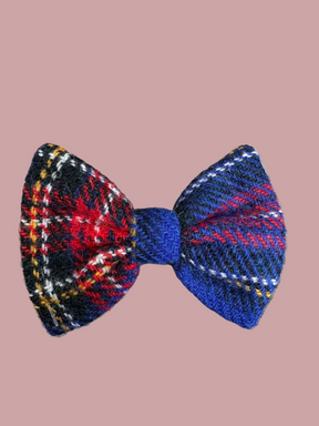 Noeud papillon bleu roi tartan tweed