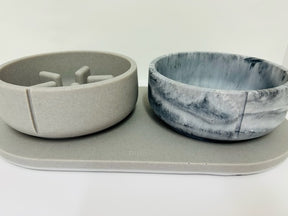 Set slow feeder dolphin grey polysand MARBLE