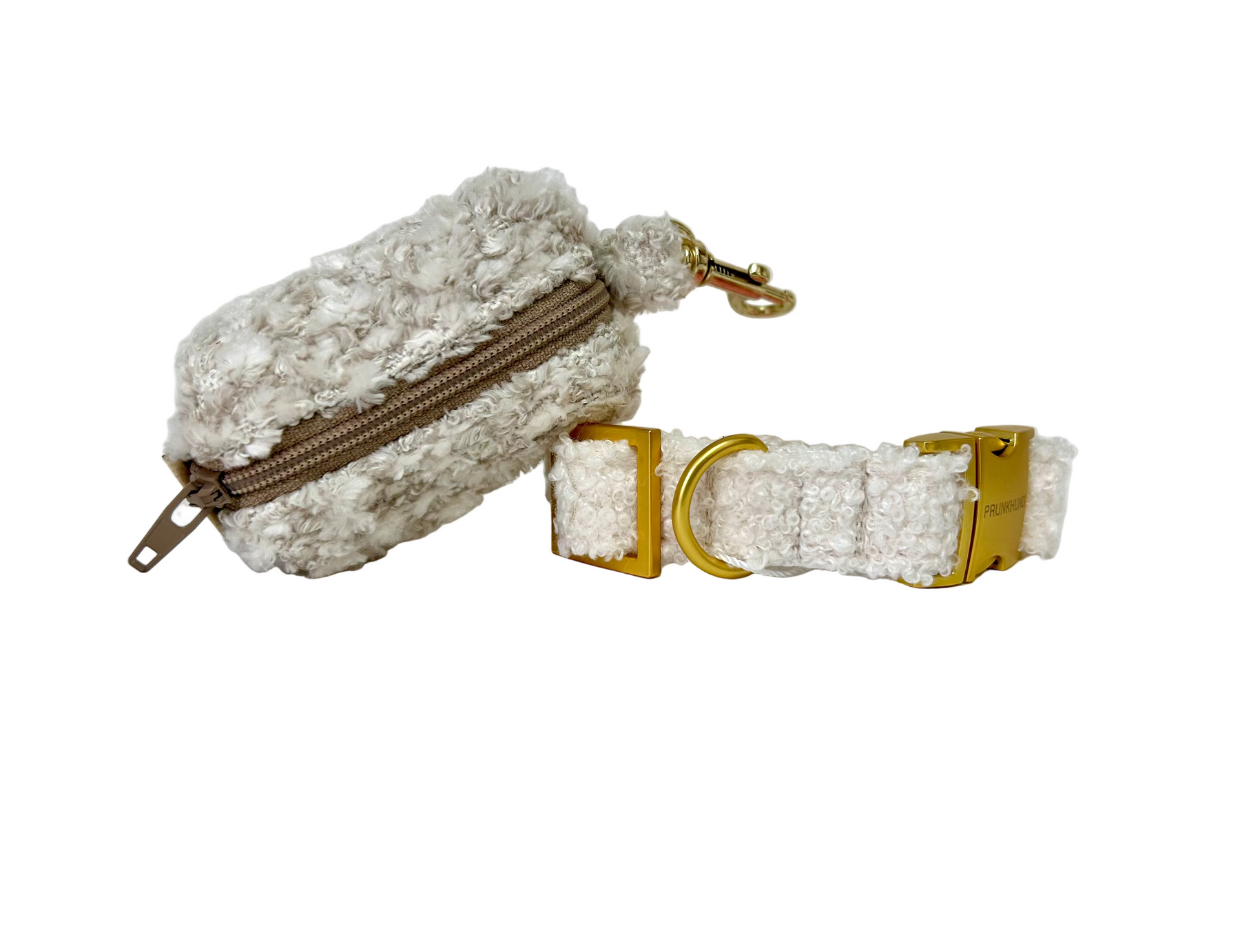 Support de poche de merde en peluche blanche