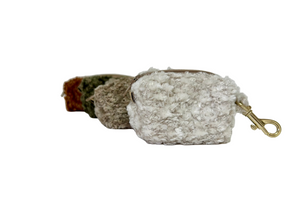 Support de poche de merde en peluche blanche