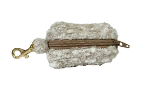 Support de poche de merde en peluche blanche
