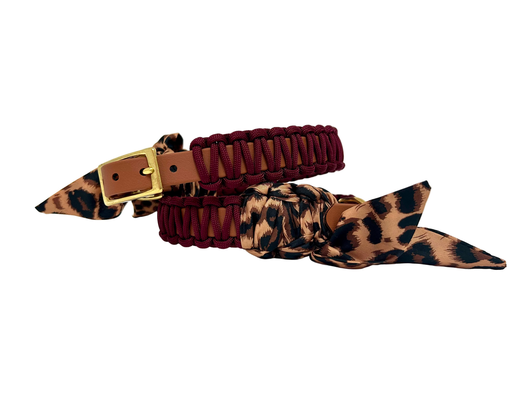 Lilly Burgundy Leopard collar