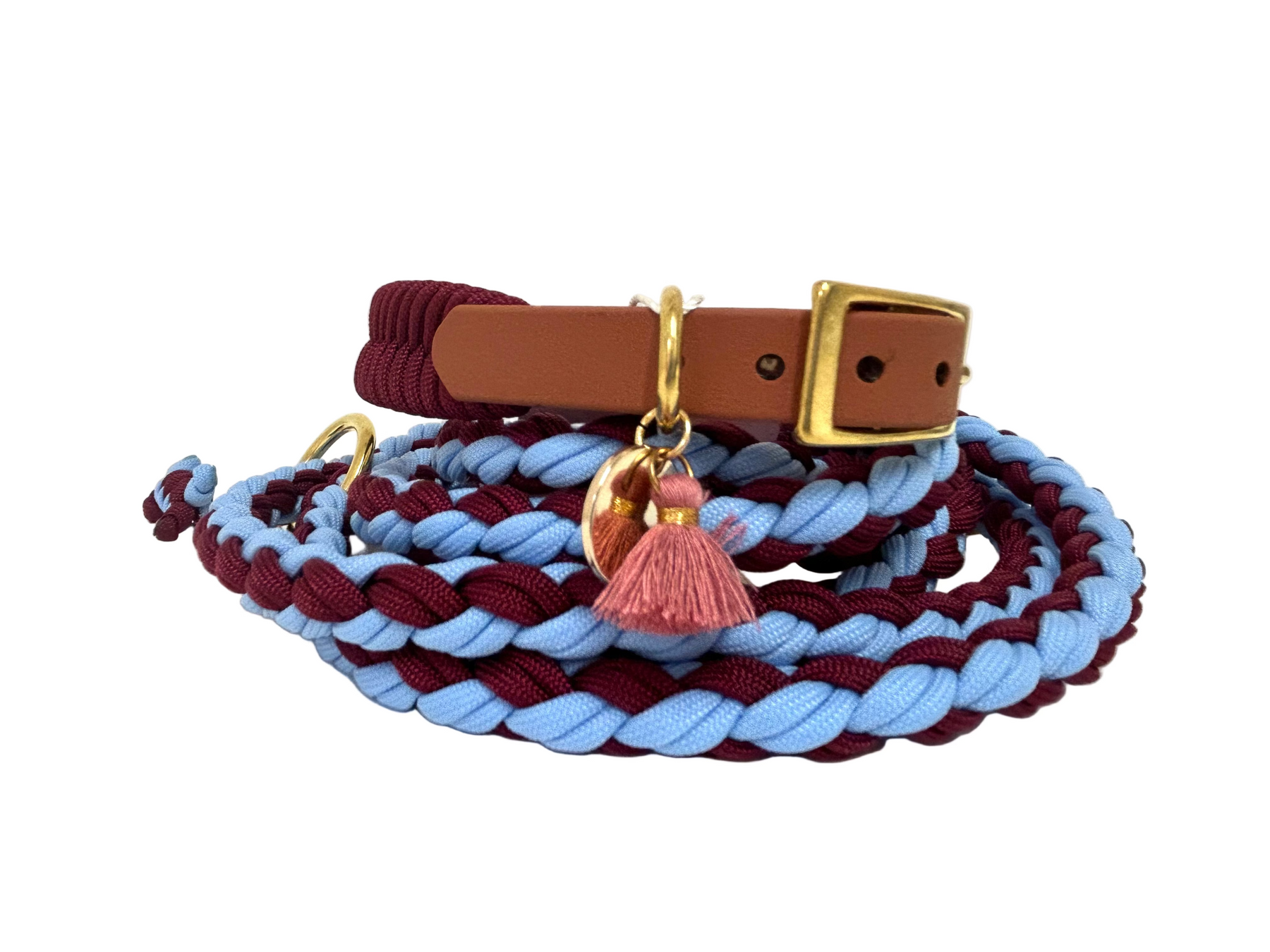 Burgund trifft auf Blue Leash