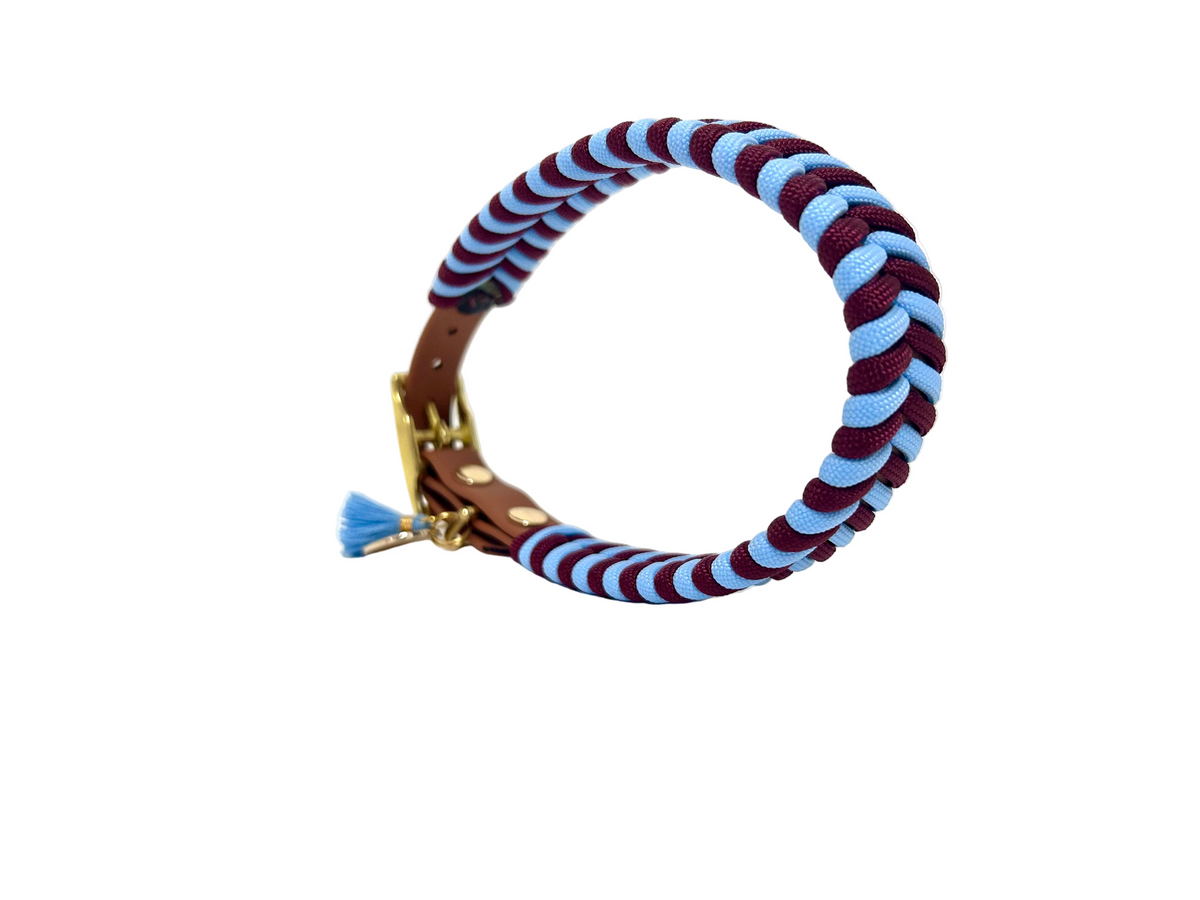 V-Woven Burgundy meets Blue halsband