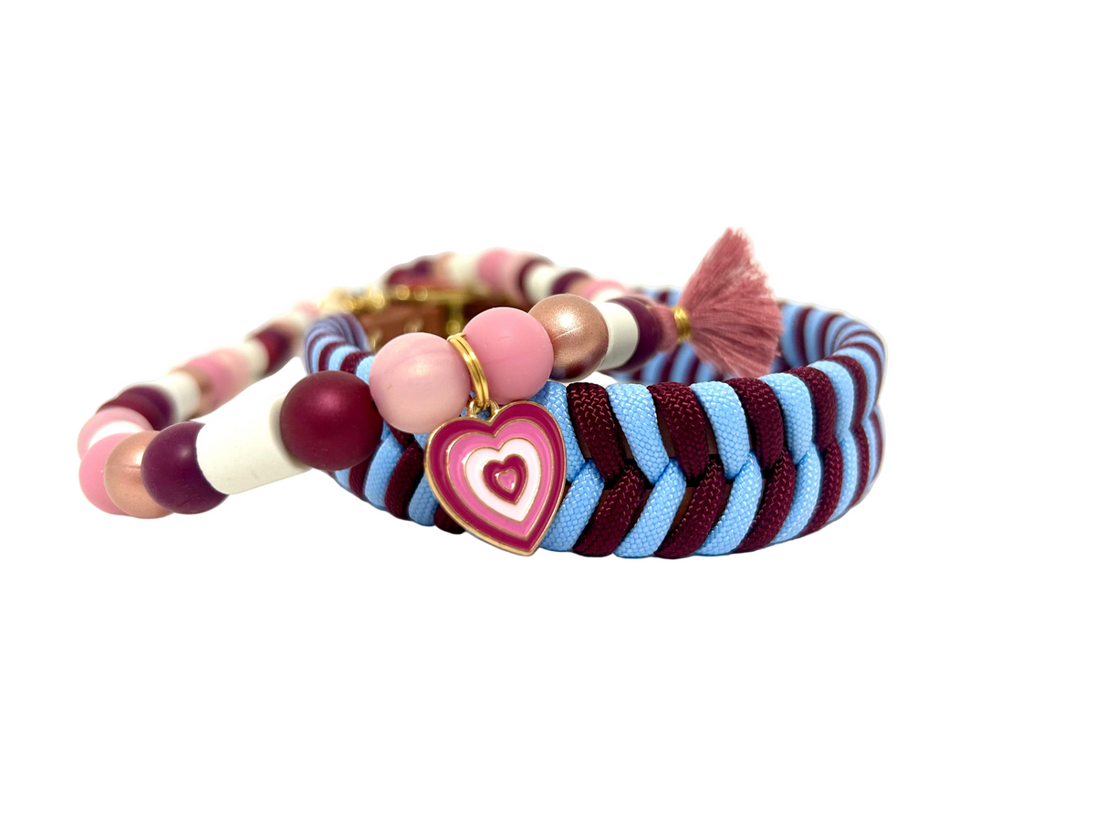 V-Woven Burgundy meets Blue halsband