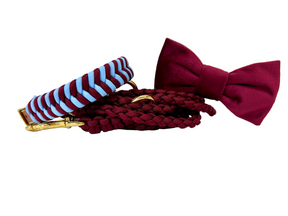 Le bordeaux tissé en V rencontre le col bleu