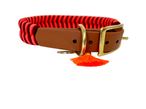 V-Woven Burgundy meets orange halsband