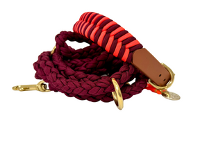 V-Woven Burgundy meets orange halsband