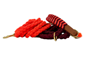 V-Woven Burgundy meets orange halsband