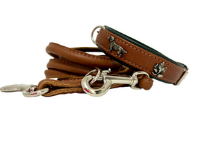 Leather leash 2m Cognac