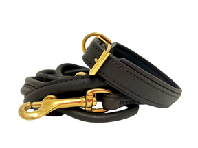 Leather line 2m dark brown