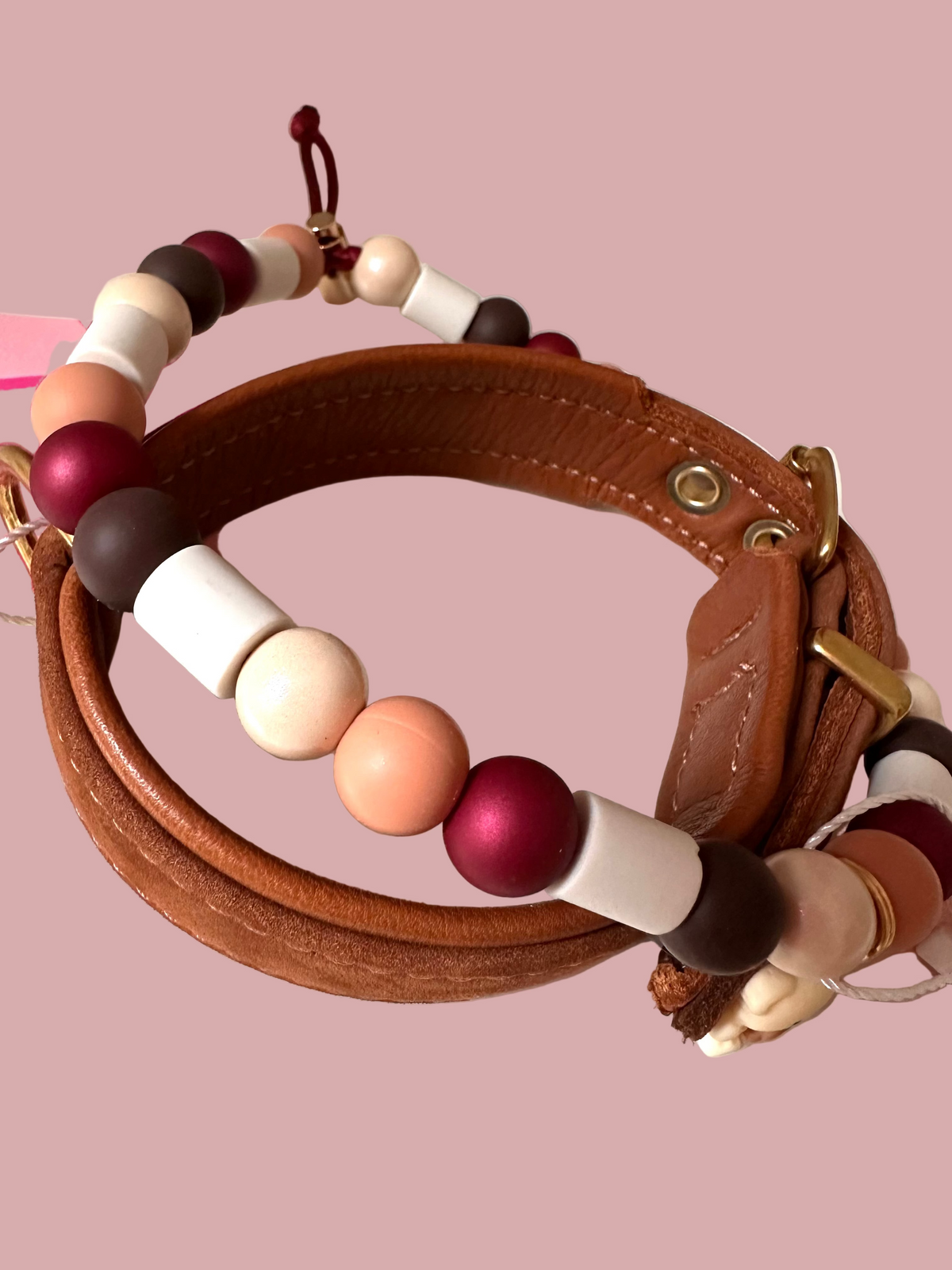 Anti -zecke Perlenband - Teddy Burgund