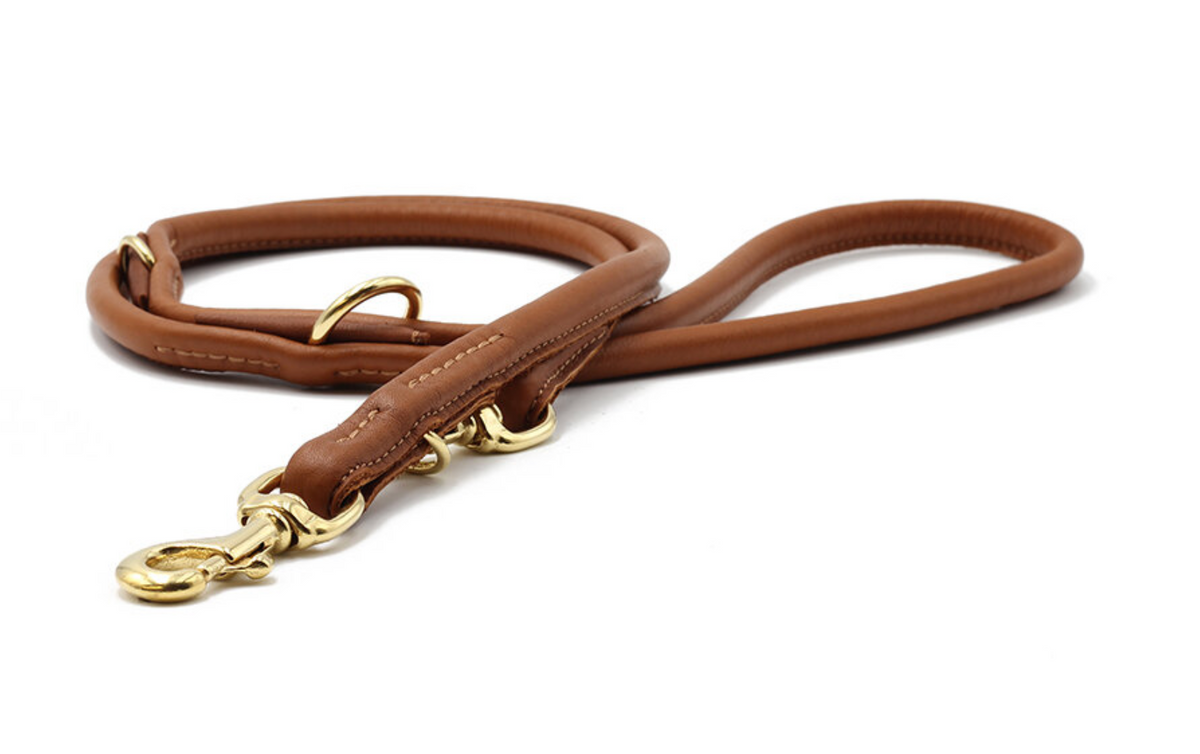 Laisse en cuir 2M COGNAC