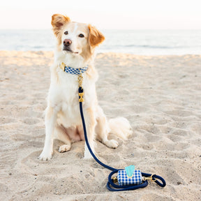 Gingham blue poepzakhouder