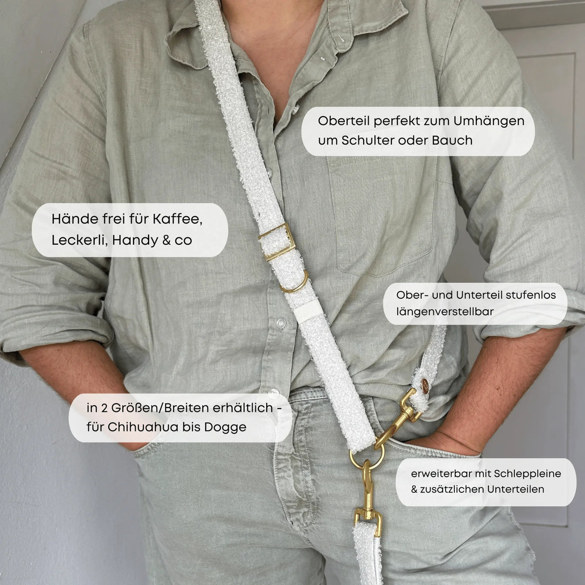 Leiband smart adaptable Teddy White Pepper
