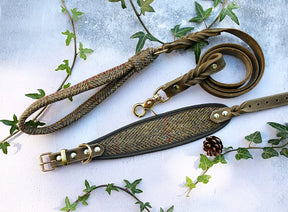 Olive Harris Tweed collar & leash set