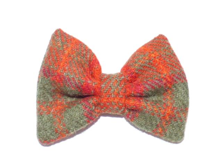 Orange tweed bow