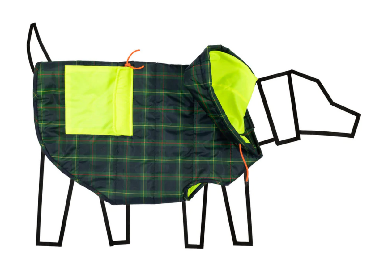 Neon scottic puffer jacket