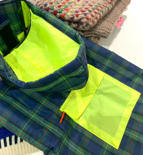 Neon scottic puffer jacket