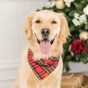 Christmas plaid flannel bandana